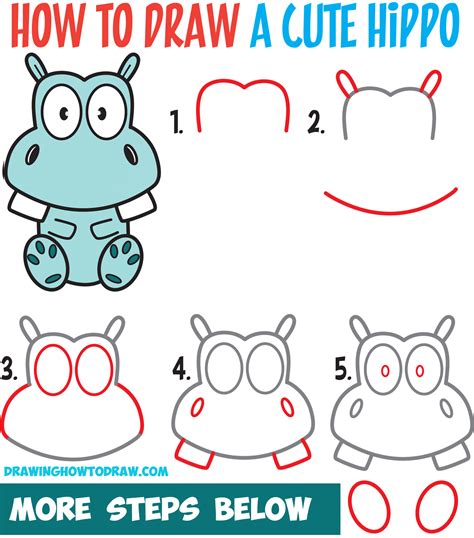 How To Draw A Hippo With Shapes .